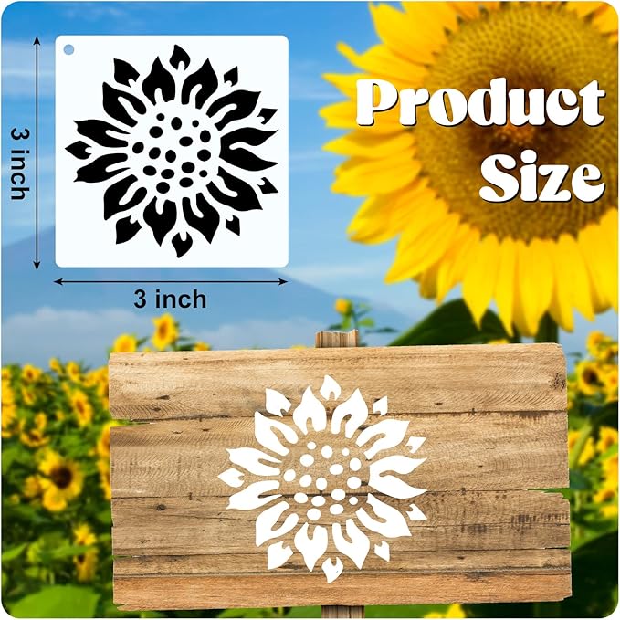 Marspark 66 Pcs Spring Easter Small Stencils for Crafts Reusable 3 Inch Stencils for Painting on Wood DIY Craft Paint Template for Wall Home Decor Card Rock Canvas Drawing Holiday (Flowering Plants)