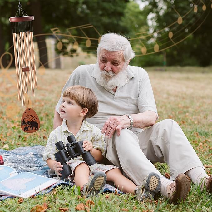 Grandpa Christmas Wind Chimes Gift - Regalos para Abuelo Wind Chimes in Spanish for El Mejor Abuelo Latino Best Grandpa Windchimes Gift for Grandfather Christmas Navidad Birthday Regalo Dia Del Padre