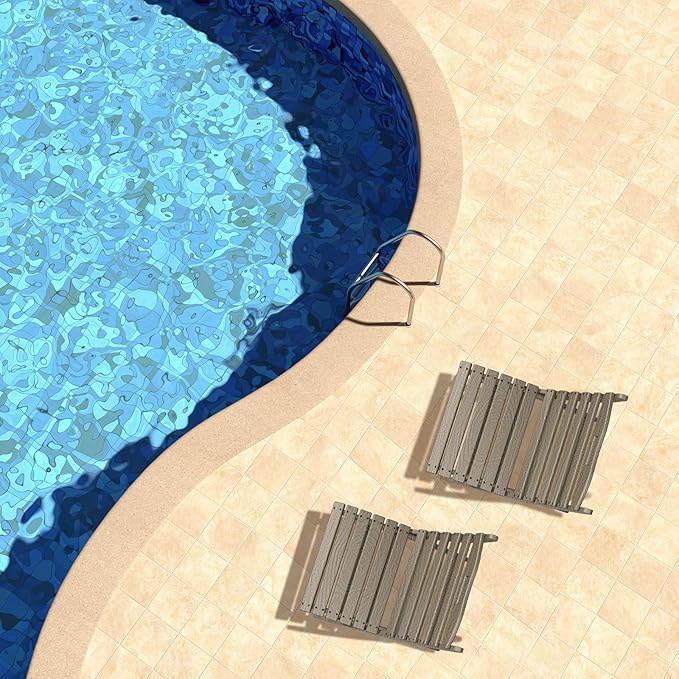 GREENVINES Folding Wave Chairs Set of 4 | Xavier | Portable Adirondack Chair | HDPE Wood Grain | All Weather | Desert Brown | for Fire Pit Beach Outdoor Deck Poolside Garden Patio Porch Fishing