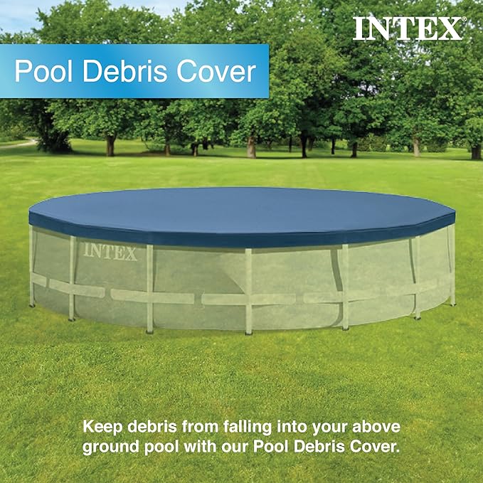 Intex 26723EH 15 Feet by 42 Inches Prism Frame Above Ground Swimming Pool Set with Debris Cover, Ladder, and 120 Volt 1000 GPH Cartridge Filter Pump