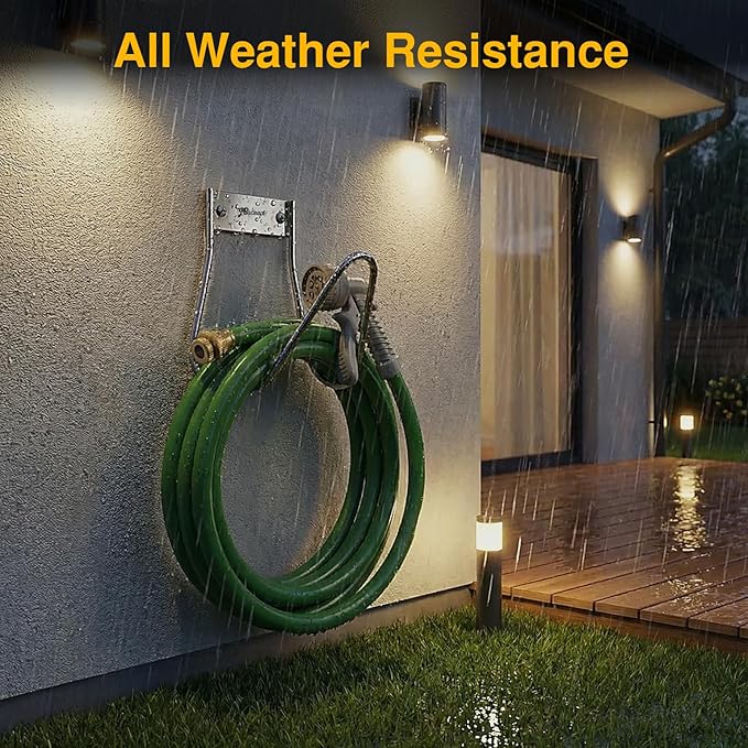 JBscoop Garden Hose Holder Stainless Steel Small Wall Mount Garden Hose Hook, Ideal for Water, Air, Hydraulic Hose, Ropes, Extension Cords Heavy Duty & Rust Proof Set of 2