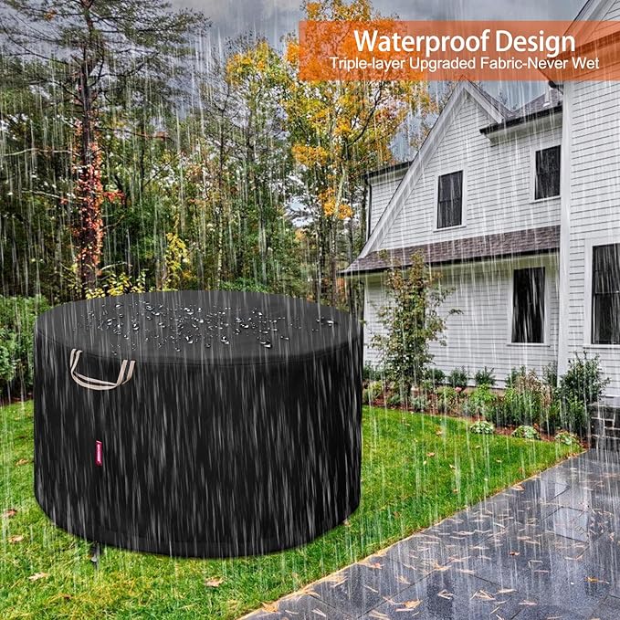 QH.HOME [2026 Upgraded 900D Fabric] 21 Inch Round Fire Pit Cover for Solo Stove Bonfire 2.0 Heavy Duty Waterproof Firepit Covers Fit for 19-20 inch Smokeless Outdoor Fireplace, All-Weather Resistant