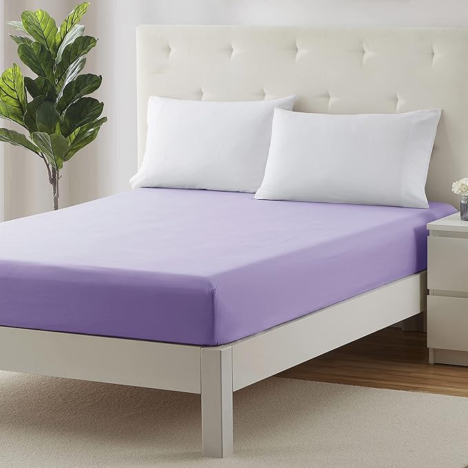 Clara Clark Fitted Sheet, Extra Deep Pocket Fits Deep Mattress, Luxury Soft Fitted Sheet Only, Twin XL Lavender