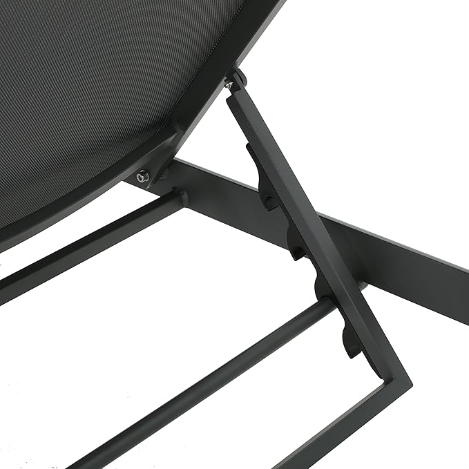 Christopher Knight Home Cape Coral Outdoor Aluminum Chaise Lounges with Mesh Seat, 2-Pcs Set, Grey / Dark Grey