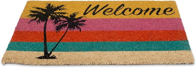 DII Natural Coir Doormat Outdoor Welcome Mat, 17x29, Palm Tree