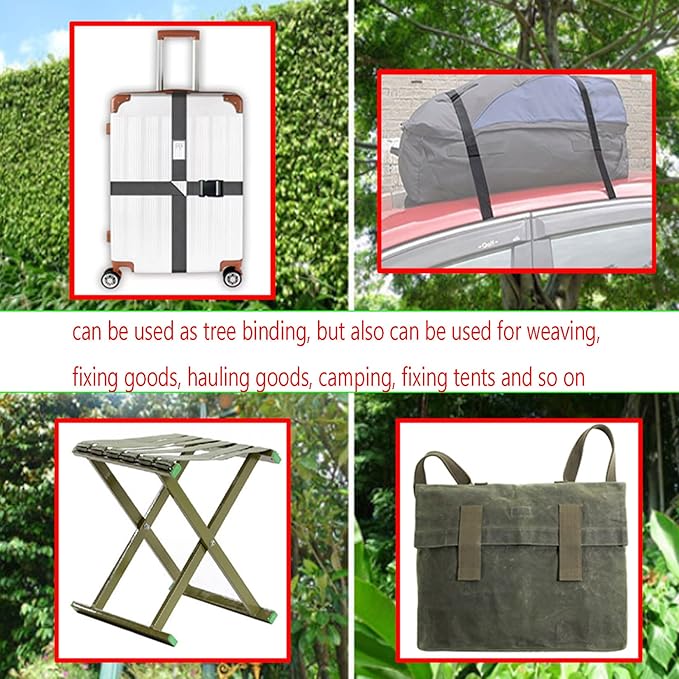 1 Roll 65.6 Feet Tree Tie for Plant Support Garden Strap 1 Inch Width Staking and Guying Material 1,800 Lbs Strength (Army Green)