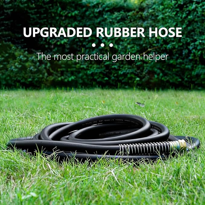 5/8" x 30ft Garden Hose, -40℉ To 190℉ Hot/Cold, Heavy Duty,Flexible, 300psi Working, 1000psi Burst, 3/4" Brass Fittings with Hose Protector Coil Spring for Outdoor,Yard, Farm