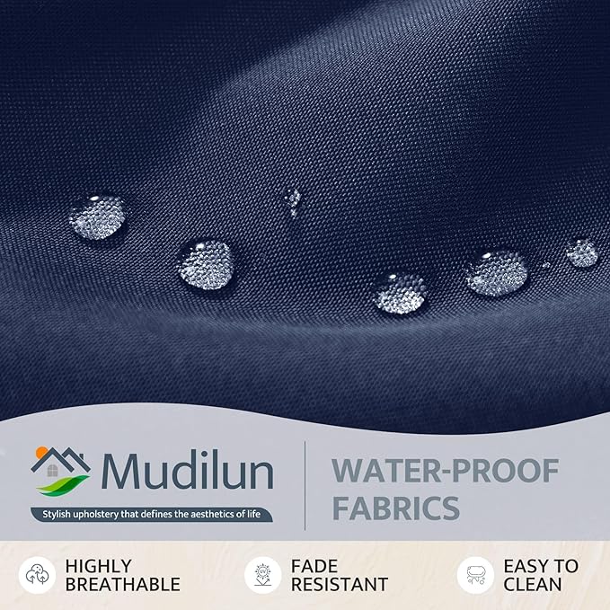 mudilun Rocking Chair Cushion Non-Slip Tufted Indoor/Outdoor Rocking Chair Cushions 80% Water Proof with Straps for Living Room Baby Room Garden High Back Rocking Chair Pads (Blue)