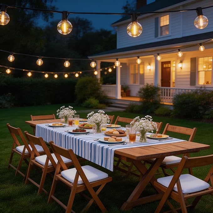 RTTY Classic Series 100FT All-Purpose Outdoor String Lights with 37 G40 Bulbs - Versatile for Patio & Deck Lighting, Backyard Gatherings, Poolside Evenings, and Intimate Wedding Decor