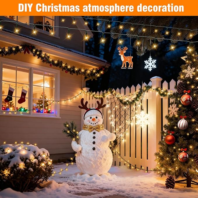 Nisocy 100FT LED String Lights Outdoor Waterproof – Warm White Fairy Lights with Plug, Connectable Christmas Tree Lights for Patio, Garden, Bedroom, Wedding, Party, Decor