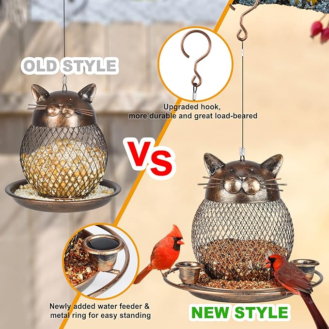 Bird Feeders for Outdoors, Heavy Duty Metal Wild Bird Feeder, Finch Bird Feeder Sparrow Birdfeeder for Garden Yard Hanging Decor