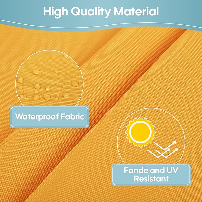 Only choice Outdoor Chaise Lounge Cushion Set of 2, 75" x 24" Lounge Chair Cushion Water-Resistant & Fade-Resistant for Lawn, Pool, Replacement Seat Cushion for Patio (Yellow)