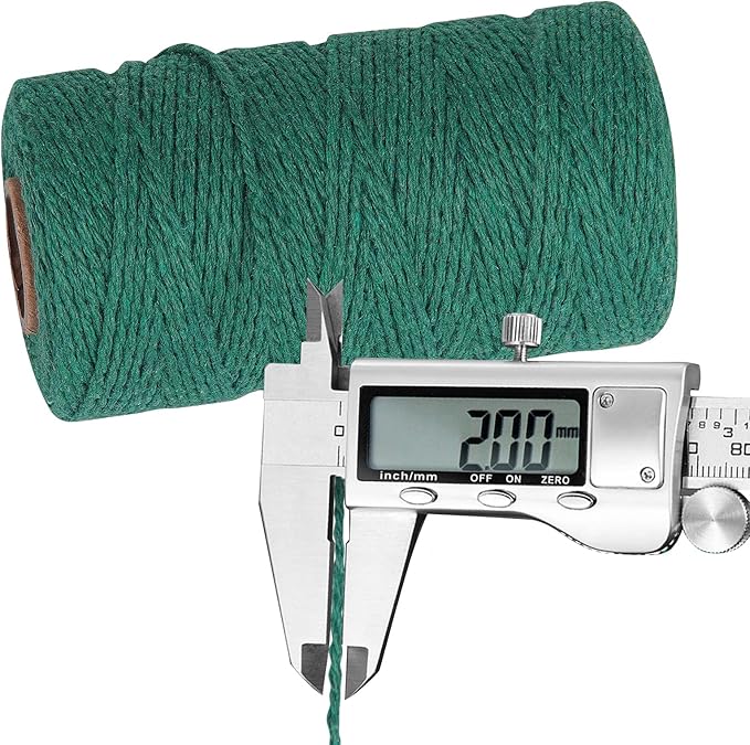 Green Garden Twine for Crafts - Ohtomber 328 Feet 2MM Natural Cotton Twine String for DIY Crafts Wrapping