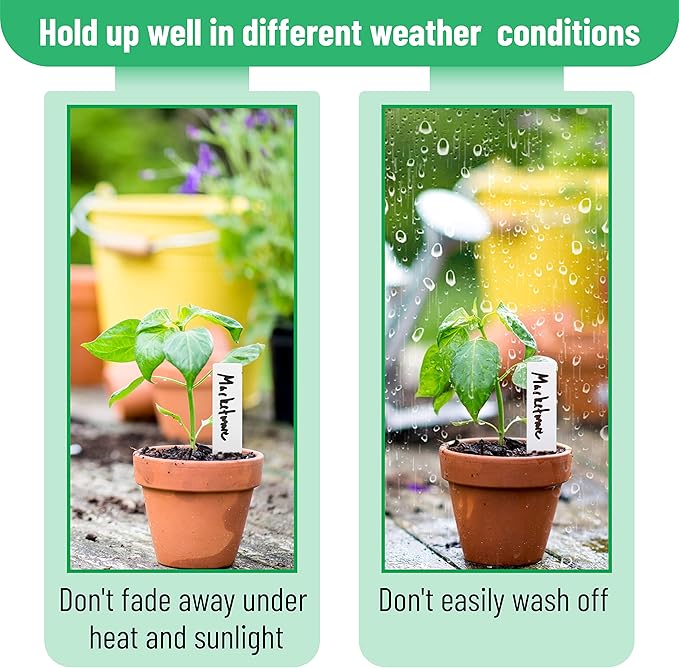 Mr. Pen- Plastic Plant Labels, 100 Pcs, 4“, White, Plant Markers and Labels for Outdoor Garden Waterproof, Plant Name Tags, Planting Sticks for Seeds