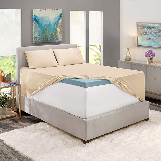 Clara Clark Fitted Sheet, Extra Deep Pocket Fits Deep Mattress, Luxury Soft Fitted Sheet Only, Twin - Extra Deep Cream Beige
