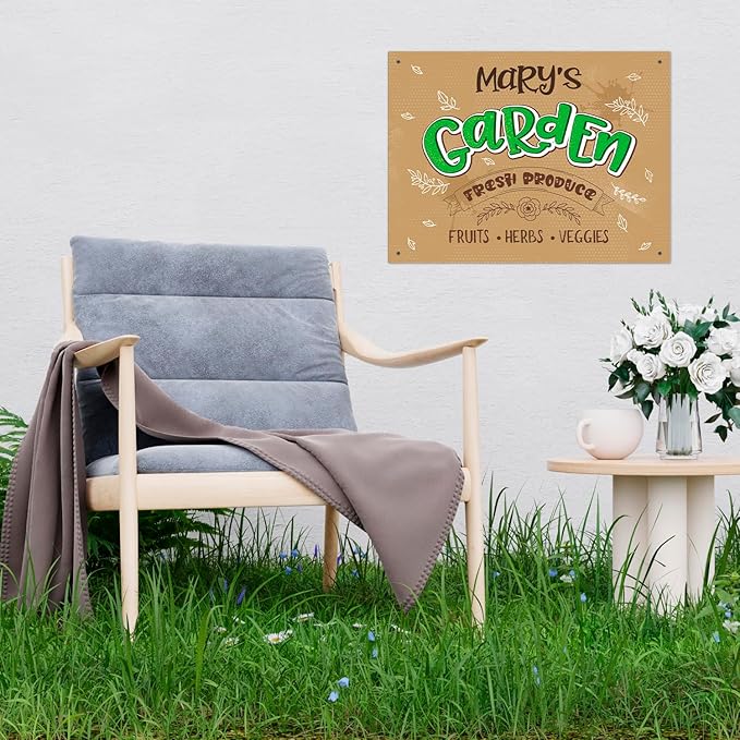 Custom Garden Signs, Personalized Sign for Garden, for Mother's Day, Mom, Or Girlfriend Sign, 18x24 Inches, Rust Free .063 Aluminum, Fade Resistant, Made in USA by Sigo Signs