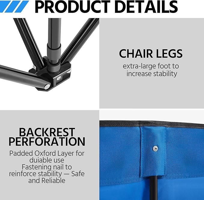 Yaheetech Foldable Sideline Bench 600D Oxford Double Layer Fabric