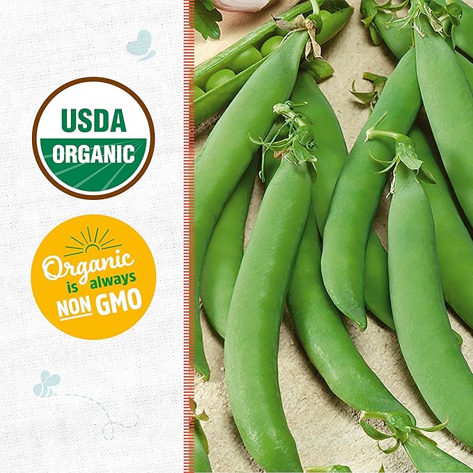 Back to The Roots 100% Organic Heirloom Seeds - Snap Pea Value Pack (16.8g Total)