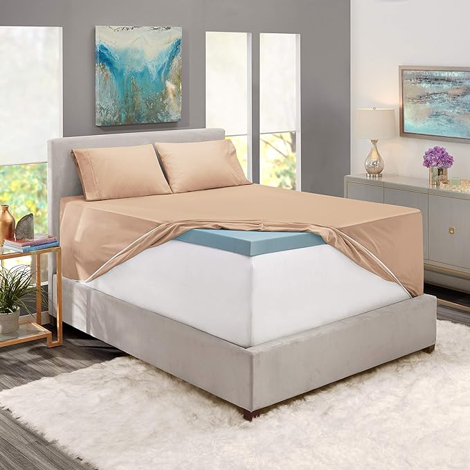 Clara Clark Fitted Sheet, Extra Deep Pocket Fits Deep Mattress, Luxury Soft Fitted Sheet Only, King - Extra Deep Taupe Sand