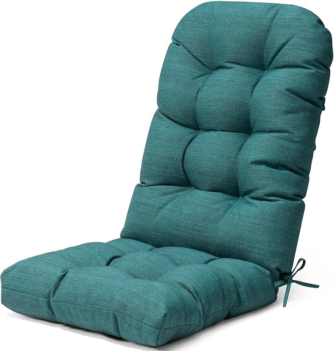 Crestlive 50x20x4 Inch Adirondack Chair Cushion Outdoor Rocking Chair Cushions Water & Fade Resistant High Back Patio Chair Cushions Thick, Malachite