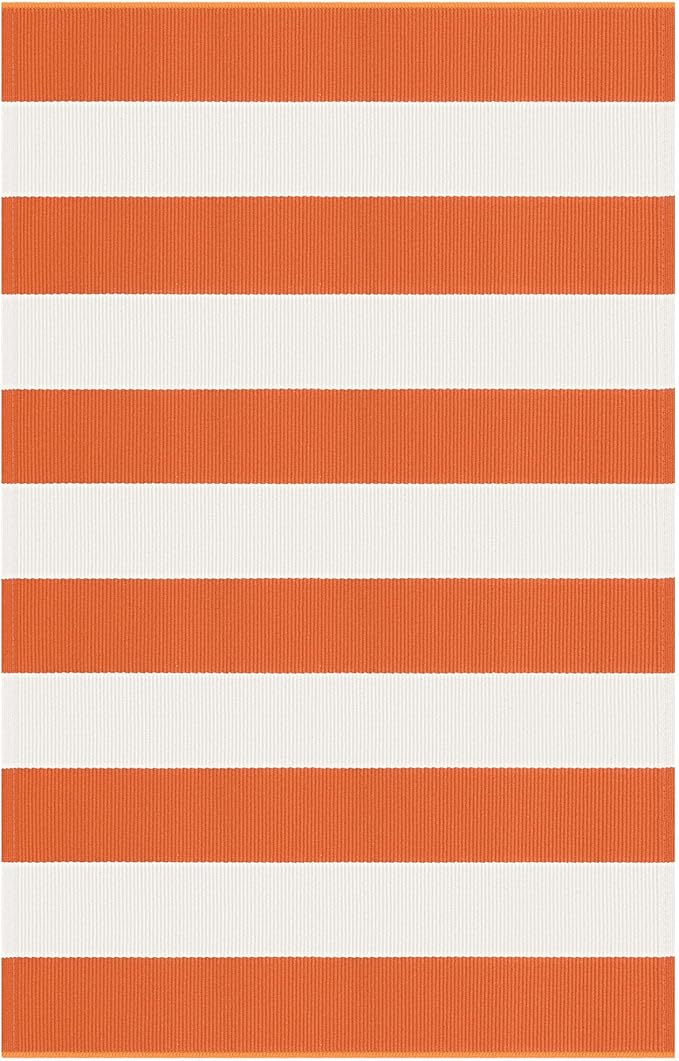 KOZYFLY Striped Rug 27.5x43 Inches Orange and White Halloween Fall Front Door Rug Hand Woven Area Rugs Washable Outdoor Doormats Indoor Entrance Mat for Front Porch Kitchen Entryway Patio Holiday