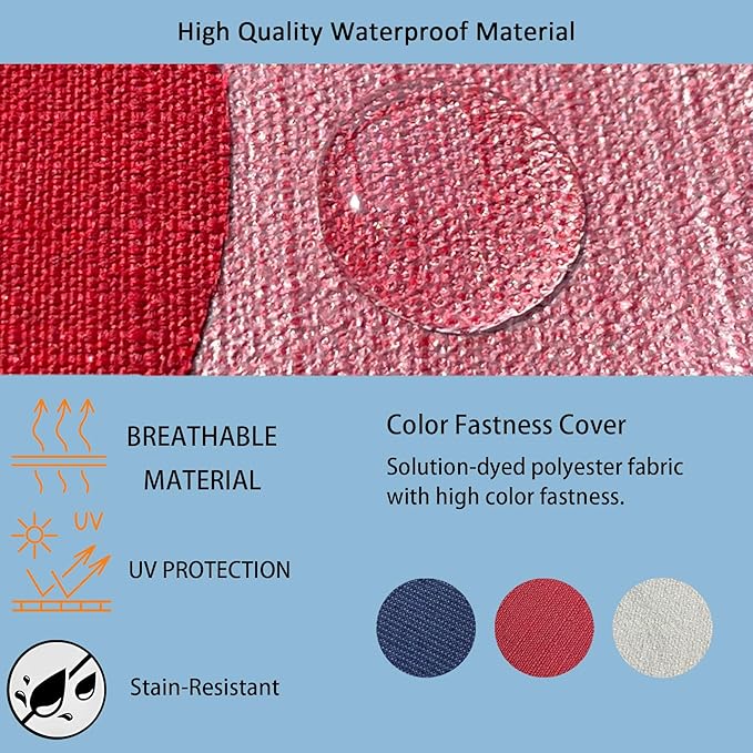COZYVIDA Outdoor Dining Chair Cushion, Set of 1, 20" x 42",Water-Proof, UV-Resistant 1000+ Hrs, 30D Foam with Recycled Fiber Fill, YKK Zippers, Chili-TPU