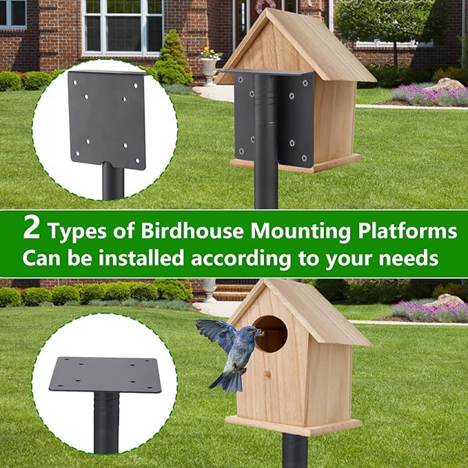 Bird Feeder Pole for Outdoors - 68" Adjustable Bluebird House Stand with 5-Prong Anchor, Heavy Duty Outside Smart Hummingbird Feeding Station Mounting Pole