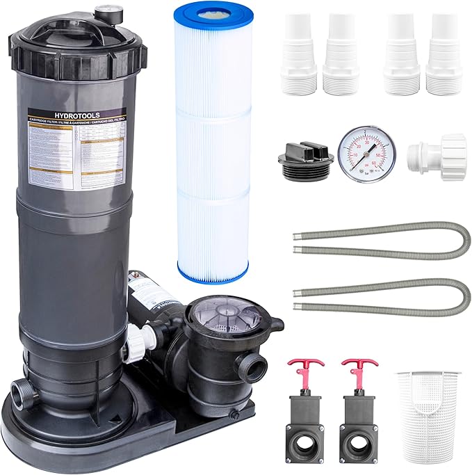 SWIMLINE HYDROTOOLS Model 76101 Sure-Flo Above-Ground Pool Cartridge Filter System - 100 Sq. Ft. Filtration Area, 1.2 THP, 4,980 GPH, 110V/60Hz Single Speed Pump for Pools up to 21,000 Gallons