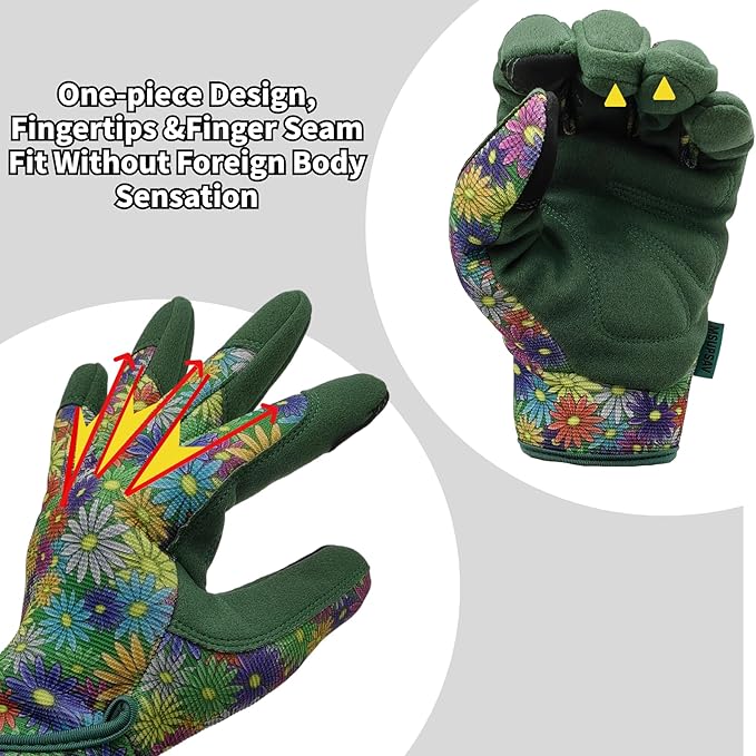 Thorn Proof&Puncture Resistant Gardening Gloves with Grip,Garden Glove for Women, Leather Yard Work Gifts