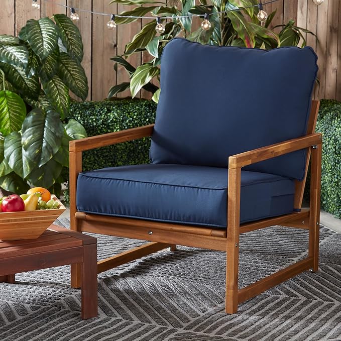 Greendale Home Fashions Outdoor Reversible 2-Piece Deep Seat Cushion Set, Midnight