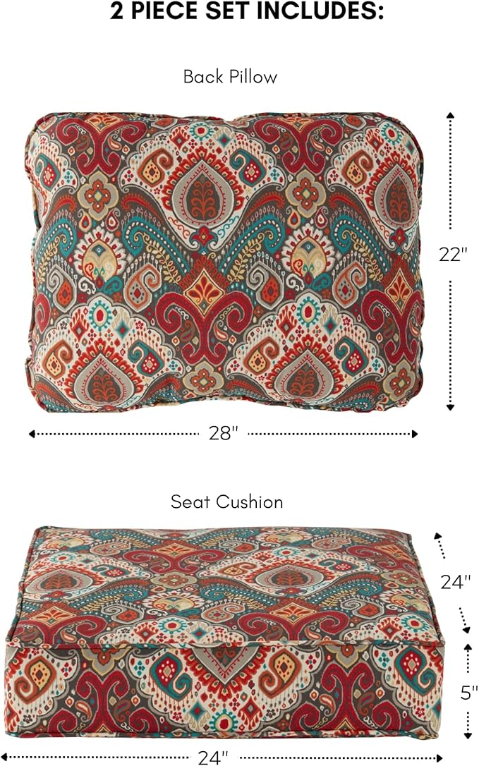 Greendale Home Fashions Outdoor Reversible 2-Piece Deep Seat Cushion Set, Painted Desert