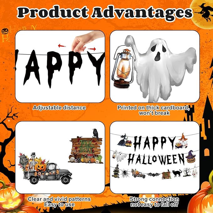 Halloween Banner Happy birthday Halloween Banner Party Decorations Party Supplies Decoration Birthday Decorations Baby Shower Unisex Decoration