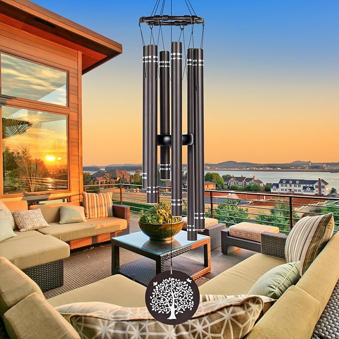 Memorial Wind Chimes for Loss of Loved One, Sympathy Gift Baskets,Funeral Bereavement Gifts for Loss of Father Mother, 33” Wind Chime for Outside in Memory of a Loved One