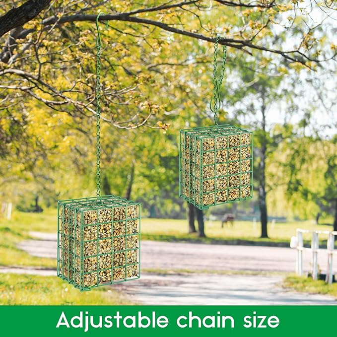 Bird Feeder for Outdoors, Large Capacity Suet Feeder Hanging Birdfeeder, 2 Slices Suet Cake Feeders fo Attracting Birds - Bird Feeder Hanging for Garden Yard Outside