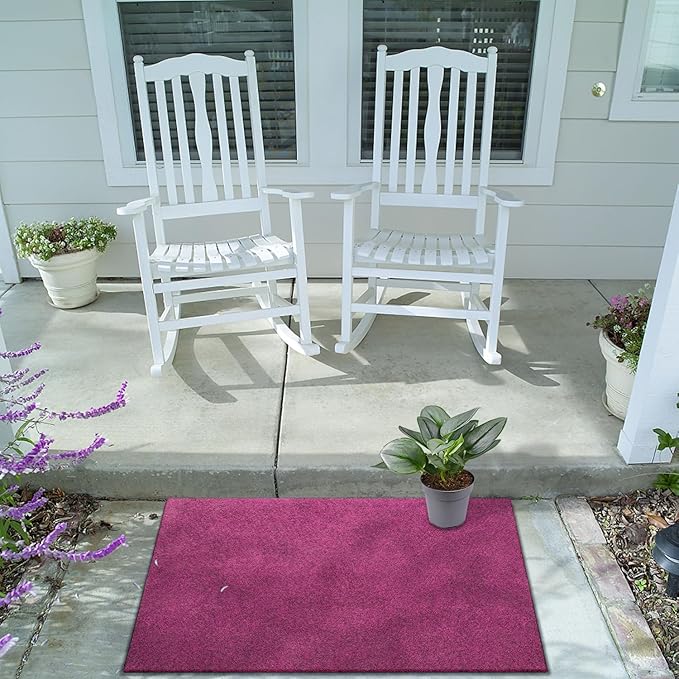 AAZZKANG Set of 2 Purple Doormat Large 36"x24" Outside Inside Utility Floor Mat Quickly Absorb Mud Anti Slip Rubber Door Mat for Home,Garden,High Traffic Areas Decorative