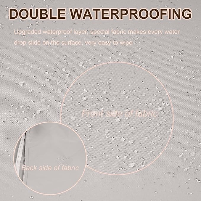 Chaise Lounge Cushions Outdoor Set of 2, Waterproof & Fade Resistant Patio Lounger Cushions, Replacement Sun Lounger Pads with Removable Cover for Pool, Deck, Lawn Furniture