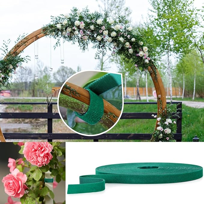 Garden Tape, 65.6 Ft Plant Tape, Reusable Plant Garden Ties, Plant Supports for Climbing Plants, Adjustable Plant Straps for Gardening, Home, Office (65.6 ft x 0.6 inch)