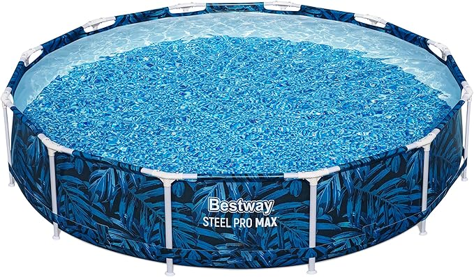 Bestway: Steel Pro MAX - Round Swimming Pool Set - 12' x 30" Tropical - Above Ground, Tritech Construction, Filter Pump, Steel Frame, Click-Assembly