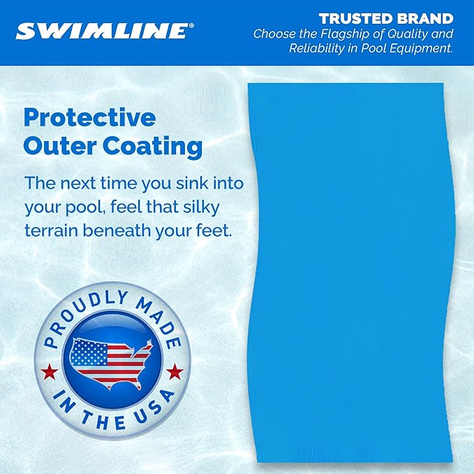 Swimline LI184820 18 Inch Solid Blue Round Above Ground Swimming Pool Overlap 20 Gauge Vinyl Liner for 48 to 52 Inch Pools with Sun Protection