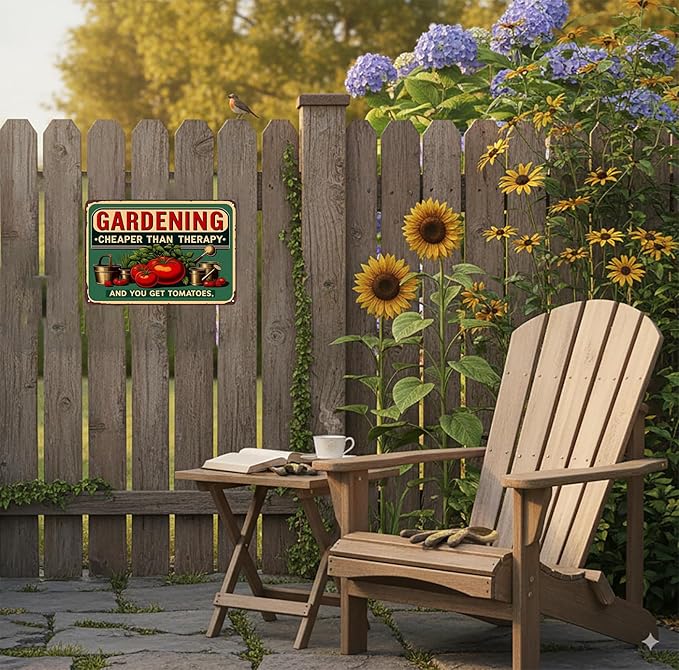 Plants Gifts Gardening Cheaper Than Therapy Vintage Tin Sign for Garden Patio Porch Yard She Shed Decor 8x12 Inch(3946)