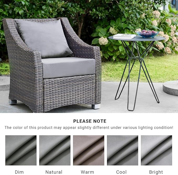 Outdoor Cushions for Patio Furniture,Outdoor Seat Cushion Set 24 x 24 x 5.75 Inch,Waterproof & Fade Resistant Outdoor Chair Cushions,Deep Patio Chair Cushion with Removable Cover,Grey