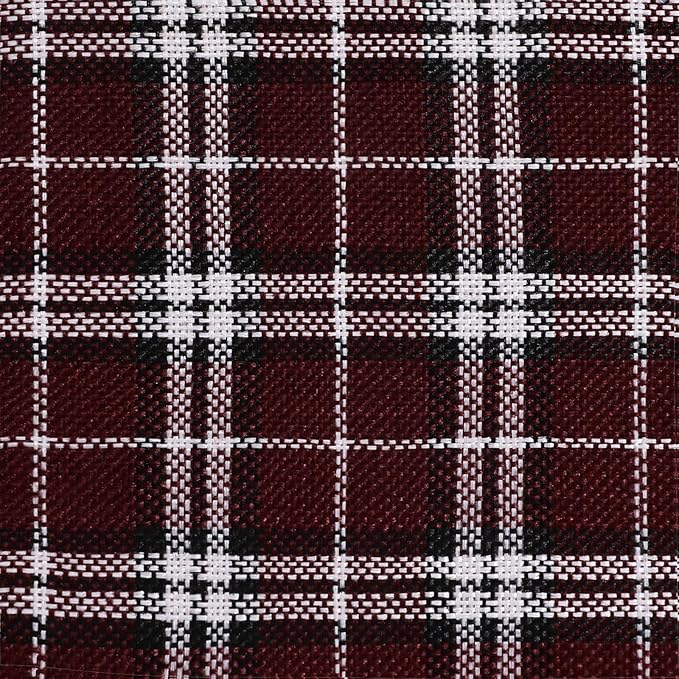 AAAAAcessories D-Shaped Chair Cushions, 2" Thick Dining Chair Pads with Ties and Removable, Machine-Washable Cover, 17" x 16", Set of 6, Red Checkered