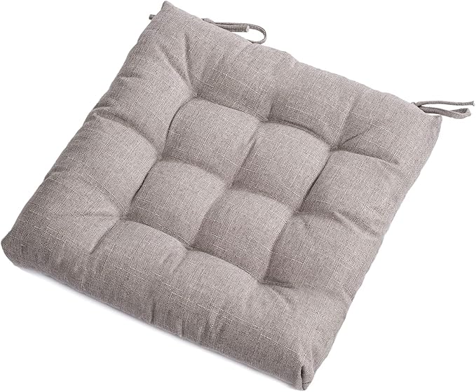 SQUARE MOON 4 Pack Chair Cushions, Seat Cushions, Chair Pads, Chair Mat for Indoor, Outdoor Dining Chair, Kitchen Chairs, Dining Room Chairs (16" × 16" × 4 Pack, Beige)