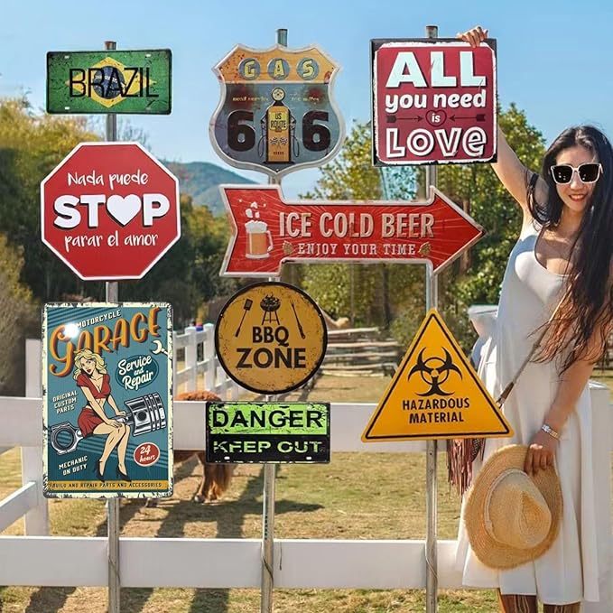 Garage Vintage Metal Tin Sign Retro Rustproof Funny Art Wall Decor Gift 8x21 Inch