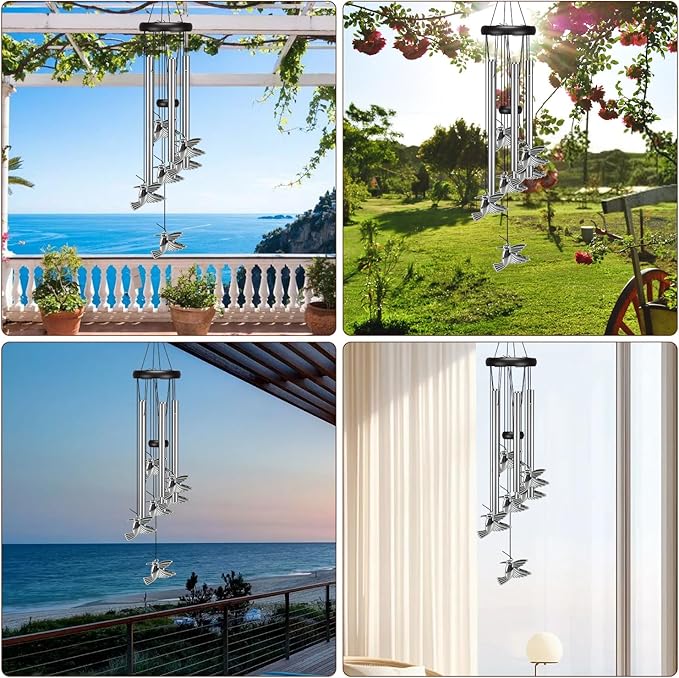 Windchimes Outdoors Clearance, Door Chime Wind Chimes for Outside Sympathy Wind Chimes for Patio Decoration, Garden Decor. Zen Garden Decor（Hummingbird）
