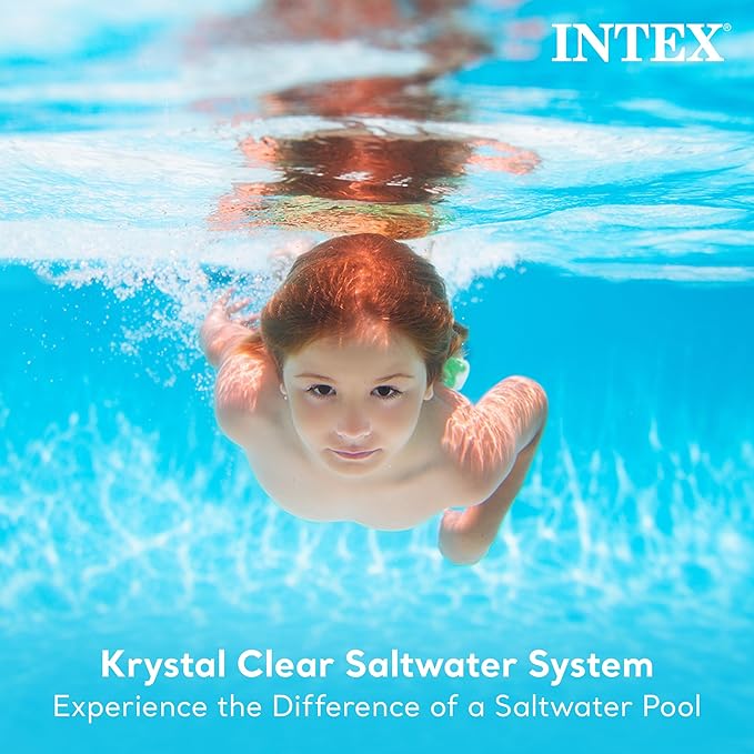 INTEX QS500 Krystal Clear Saltwater Chlorine System for Above Ground Pools: Keeps Water Clean and Clear – Reduces Chemical Use – Up to 7000 Gal. Pools