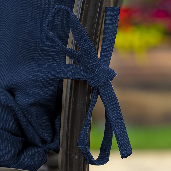 Arden Outdoor Patio Dining Chair Cushion, 20x44, Rain-Proof Seat Pad, Fade-Resistant Outdoor Cushion Sapphire Blue Leala