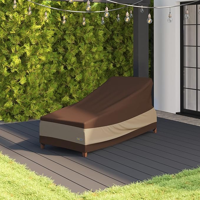 DUCKCOVERS Ultimate Waterproof 80 Inch Patio Chaise Lounge Chair Cover, Patio Furniture Covers