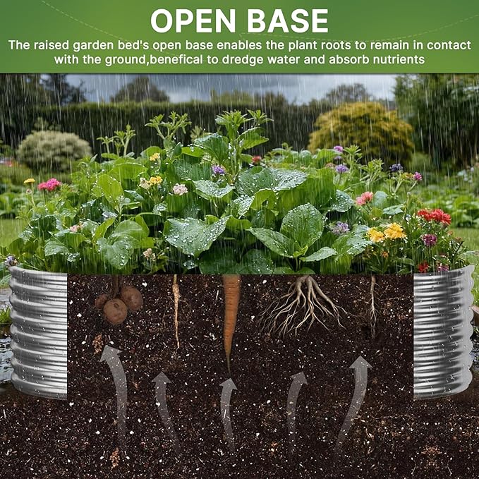 2 PCS Tall 6x3ft Galvanized Raised Garden Bed Outdoor, Metal Garden Bed for Vegetables, Above Ground Garden Box for Flower, Steel Raised Beds for Gardening