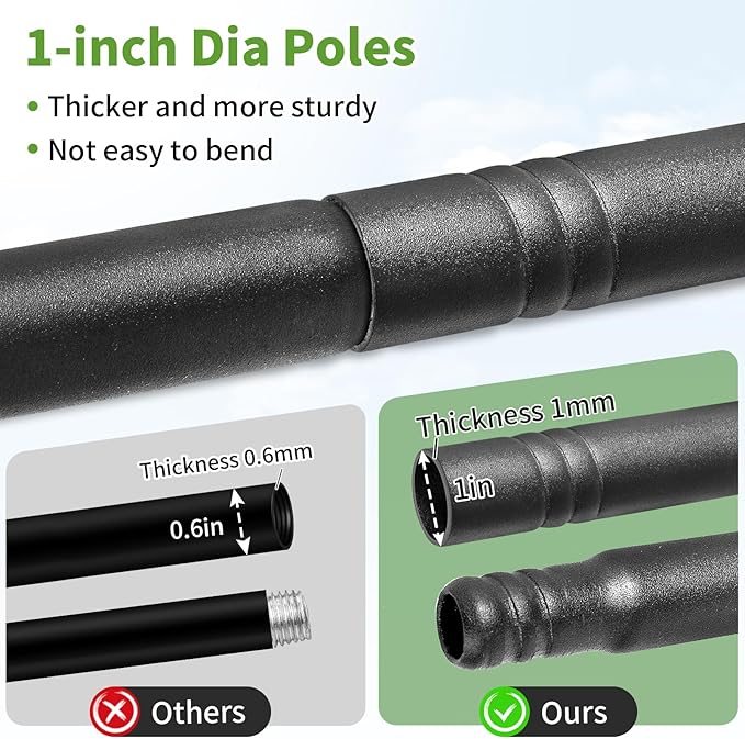 Bird Feeder Pole, 76 Inch Bird Feeding Station, Heavy Duty Shepherd Hooks for Outdoors Hanging Birds Feeders, 4 Hook Hummingbird Feeder Stand with Birds Bath, Mesh Tray